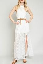  Lace High-neck Maxi-dress