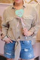  Taupe Pearl Top
