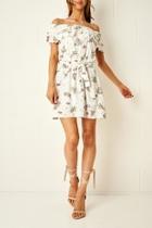  Floral Bardot Dress