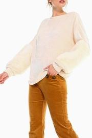 Faux Fur Sleeve Sweater