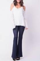  Cold Shoulder White Top