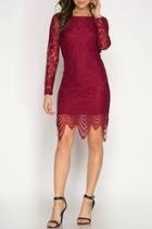 Scallped Hem Dress