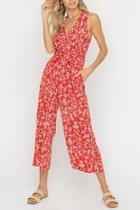  Floral Waist-tie Jumpsuit