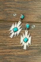  Natural Turquoise Aztec-earring