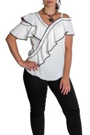  Asymmetric Cold Shoulder Blouse