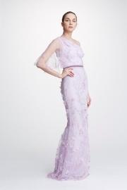  Embroidered One-shoulder Gown