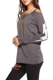  Lightening Cold Shoulder Top