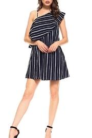  Navy One-shoulder Dress
