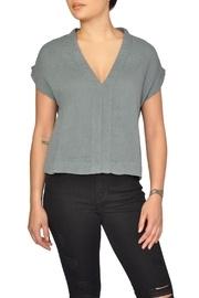  Green V-neck Top
