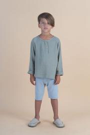  Placket Gauze Top