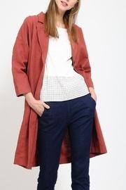  Back-elastic-detail Drop-shoulder Coat