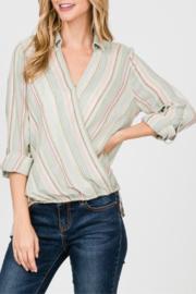  Surplice Tab Sleeve Top