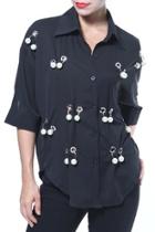  Pearl Trim Blouse