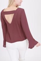  Bell Sleeve Cut Out Blouse