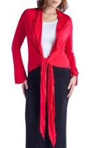  Front-tie Long-sleeve Shrug