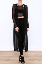  Black Mesh Cardigan