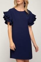  Ruffle Sleeve Shift