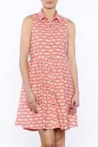  Coral Button-down Dress