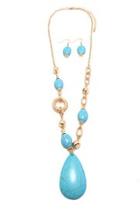 Gold Turquoise Necklace Set