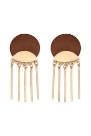  Wood-disc Dangle Earrings