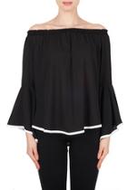  Ruffle Sleeve Top W Contrast Piping