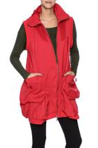  Red Hooded Bubble Vest