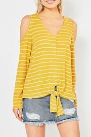  Stripe V-neck Tie-front