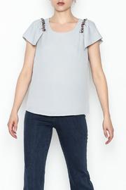  Gray Flutter Top