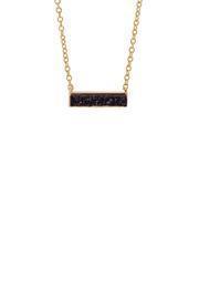  Black Druzy Bar Necklace