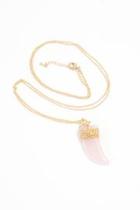  Rose-quartz Horn Necklace