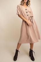  Linen Button-down Midi-dress