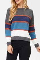 Striped Colorblock Sweater