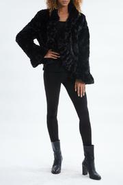  Faux Fur Ruffle Sleeve Jacket