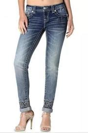  Cuffed Embroidered Jeans