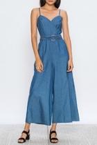  Chambray Cropped Jumpsuit