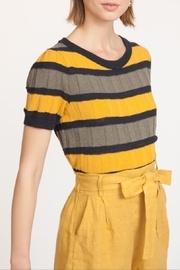 Short-sleeved Striped Sweater