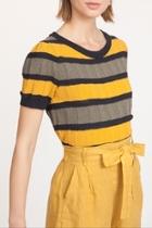  Short-sleeved Striped Sweater