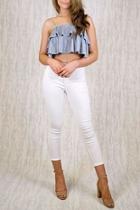  Sky Pleated Top
