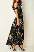  Black-floral Maxi Dress