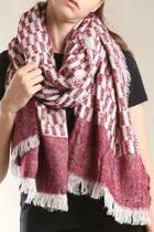  Burgundy Patterned Scarf