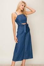  Denim Cutout Jumpsuit