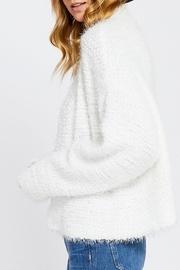  Fuzzy White Cardigan