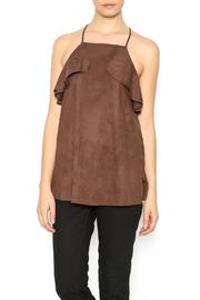  Faux Suede Strappy Top