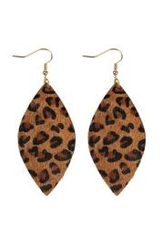  Leopard-marquise Leather-hook-earrings