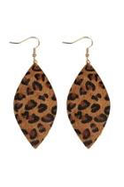  Leopard-marquise Leather-hook-earrings