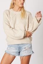  Cream Pointelle Sweater