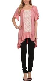  Off-the-shoulder Lace-accent Tunic