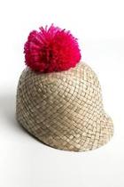  Pompom Straw Hat