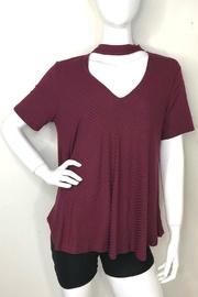  Burgundy Choker Blouse