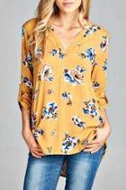  China Collar Floral Blouse